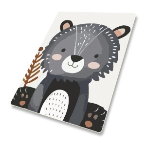 DYWANIK WINYLOWY MATA ANTYALERGICZNA dla dzieci miś szary zwierzęta