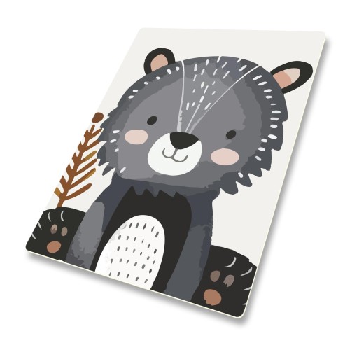 DYWANIK WINYLOWY MATA ANTYALERGICZNA dla dzieci miś szary zwierzęta