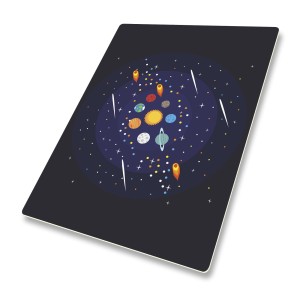 DYWANIK WINYLOWY MATA PODŁOGOWA dla dzieci kosmos układ słoneczny