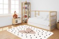 DYWANIK WINYLOWY MATA PODŁOGOWA dla dziewczynki serce kropki