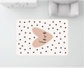 DYWANIK WINYLOWY MATA PODŁOGOWA dla dziewczynki serce kropki
