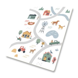 DYWANIK WINYLOWY MATA ANTYALERGICZNA dla dzieci droga wiejska zwierzęta