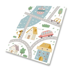 DYWANIK WINYLOWY MATA ANTYALERGICZNA dla dzieci droga miasteczko rzeka