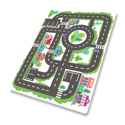 DYWANIK WINYLOWY MATA ANTYALERGICZNA dla dzieci droga miasto drzewa