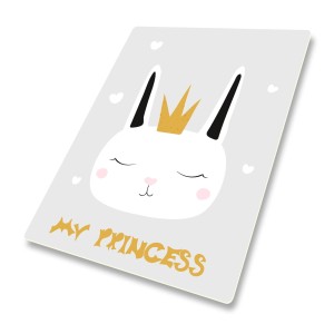 DYWANIK WINYLOWY MATA ANTYALERGICZNA dla dziewczynki zajączek korona