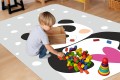 DYWANIK WINYLOWY MATA ANTYALERGICZNA dla dziewczynki panda serce