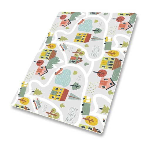 DYWANIK WINYLOWY MATA ANTYALERGICZNA dla dzieci miasteczko jeziora domy