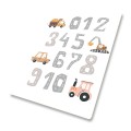 DYWANIK WINYLOWY MATA ANTYALERGICZNA dla chłopca liczby ciężarówki