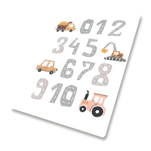 DYWANIK WINYLOWY MATA ANTYALERGICZNA dla chłopca liczby ciężarówki