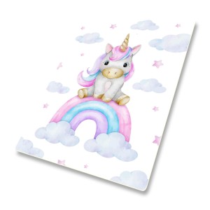 DYWANIK WINYLOWY MATA ANTYALERGICZNA dla dziewczynek jednorożec chmury