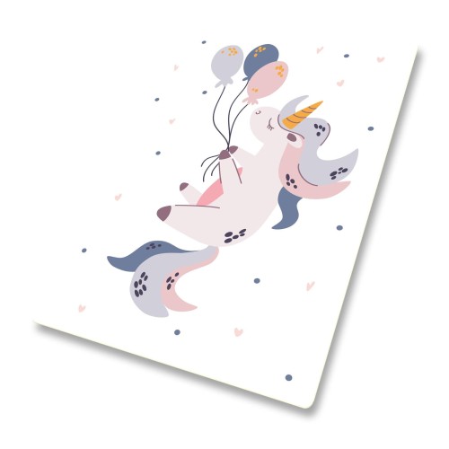 DYWANIK WINYLOWY MATA ANTYALERGICZNA dla dziewczynek jednorożec balony