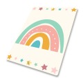 DYWANIK WINYLOWY MATA ANTYALERGICZNA dla dziewczynek tęcza gwiazdki