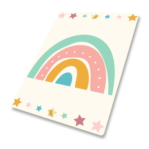 DYWANIK WINYLOWY MATA ANTYALERGICZNA dla dziewczynek tęcza gwiazdki