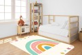 DYWANIK WINYLOWY MATA ANTYALERGICZNA dla dziewczynek tęcza gwiazdki