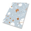 DYWANIK WINYLOWY MATA PODŁOGOWA dla dzieci kosmos szary  gwiazdy