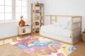 DYWANIK WINYLOWY MATA ANTYALERGICZNA dla dziewczynek tęcza kolory