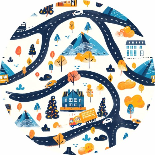 MATA WINYLOWA OKRĄGŁA dla dzieci do zabawy droga jesień góry