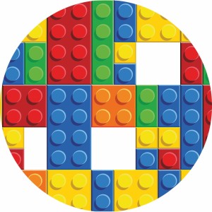 MATA WINYLOWA OKRĄGŁA dla dzieci do zabawy kolorowe klocki