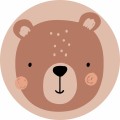 MATA WINYLOWA OKRĄGŁA dla dzieci do zabawy niedźwiedź brązowy