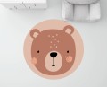 MATA WINYLOWA OKRĄGŁA dla dzieci do zabawy niedźwiedź brązowy