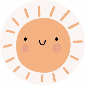 MATA WINYLOWA OKRĄGŁA dla dzieci do zabawy słoneczko pomarańczowy