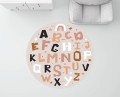 MATA WINYLOWA OKRĄGŁA dla dzieci do zabawy litery alfabet
