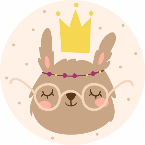 MATA WINYLOWA OKRĄGŁA dla dzieci do zabawy miś brązowy korona