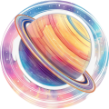 MATA WINYLOWA OKRĄGŁA dla dzieci do zabawy saturn kolorowy