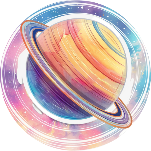MATA WINYLOWA OKRĄGŁA dla dzieci do zabawy saturn kolorowy