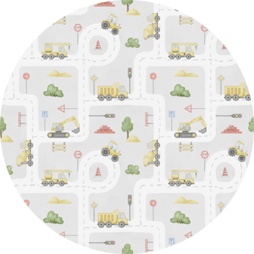 MATA WINYLOWA OKRĄGŁA dla dzieci do zabawy droga budowa auta