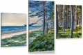 OBRAZ MORZE BAŁTYK PLAŻA LAS NA ŚCIANĘ CANVAS DO SYPIALNI TRYPTYK