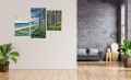 OBRAZ MORZE BAŁTYK PLAŻA LAS NA ŚCIANĘ CANVAS DO SYPIALNI TRYPTYK