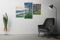 OBRAZ MORZE BAŁTYK PLAŻA LAS NA ŚCIANĘ CANVAS DO SYPIALNI TRYPTYK