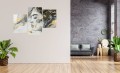 TRYPTYK ZŁOTY PORTRET KOBIETY OBRAZ NA ŚCIANĘ CANVAS DO SYPIALNI 