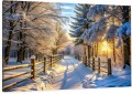 Obraz do salonu sypialni ZIMOWY KRAJOBRAZ ZIMA ŚCIEŻKA W LESIE