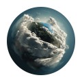 Fototapeta samoprzylepna okrągła naklejka ścienna ziemia planeta chmury