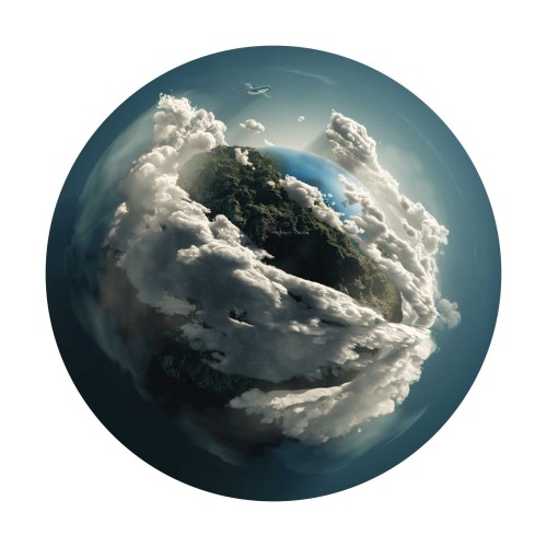 Fototapeta samoprzylepna okrągła naklejka ścienna ziemia planeta chmury