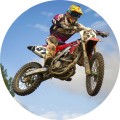 Fototapeta samoprzylepna okrągła naklejka ścienna motor cross motocykl