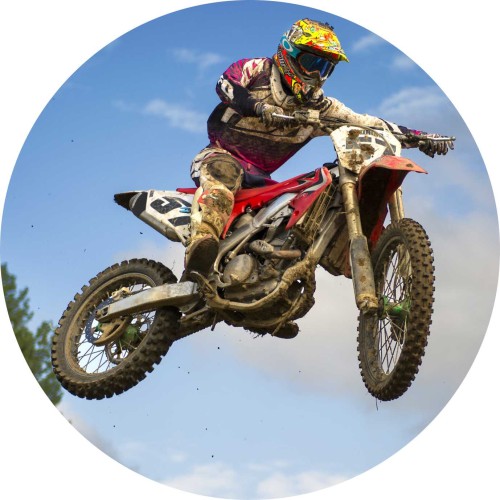 Fototapeta samoprzylepna okrągła naklejka ścienna motor cross motocykl