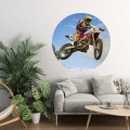 Fototapeta samoprzylepna okrągła naklejka ścienna motor cross motocykl