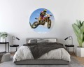 Fototapeta samoprzylepna okrągła naklejka ścienna motor cross motocykl