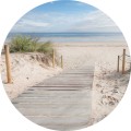 Fototapeta samoprzylepna okrągła naklejka ścienna plaża piasek morze