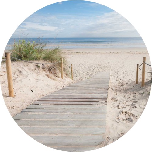 Fototapeta samoprzylepna okrągła naklejka ścienna plaża piasek morze