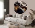 Fototapeta samoprzylepna okrągła naklejka ścienna czarny marmur marble