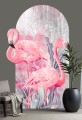 TAPETA flamingi ŁUK FOTOTAPETA rośliny flamingi różowe