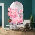 TAPETA flamingi ŁUK FOTOTAPETA rośliny flamingi różowe