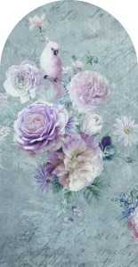 TAPETA kwiaty róże papuga ŁUK FOTOTAPETA do salonu sypialni 