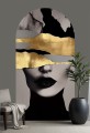 TAPETA kobieta twarz złoto ŁUK FOTOTAPETA ŚCIENNA do salonu 