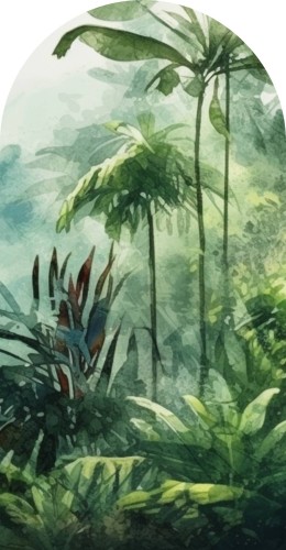 TAPETA ŁUK FOTOTAPETA ŚCIENNA dekoracyjna liście palmy jungla