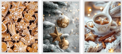 PLAKATY ŚWIĄTECZNE zestaw obrazów poster PIERNICZKI CHRISTMAS ŚWIĘTA